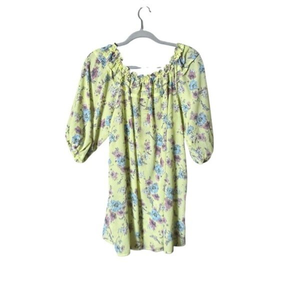 Suzanne Betro Floral Dress Medium Fairycore Whimsical Yellow Feminine Beachy - Picture 4 of 9